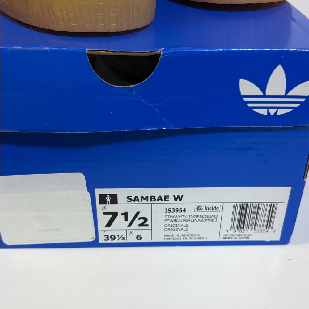 Adidas Samba White and Light Green Shoes - Picture 7 of 7